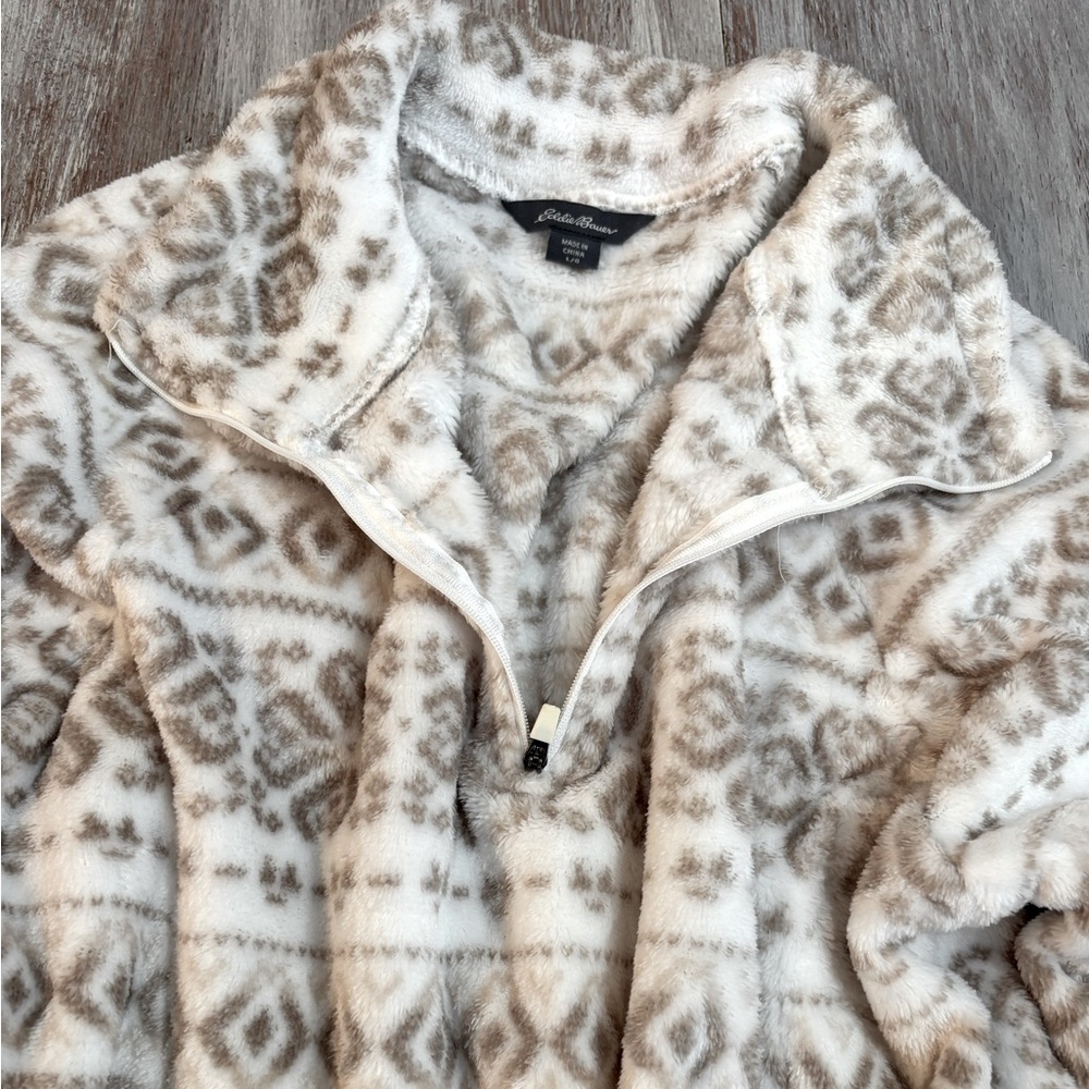 🌿🦋 Eddie Bauer Fuzzy Fleece Women’s Pullover Jacket • NWOT - Picture 3 of 6